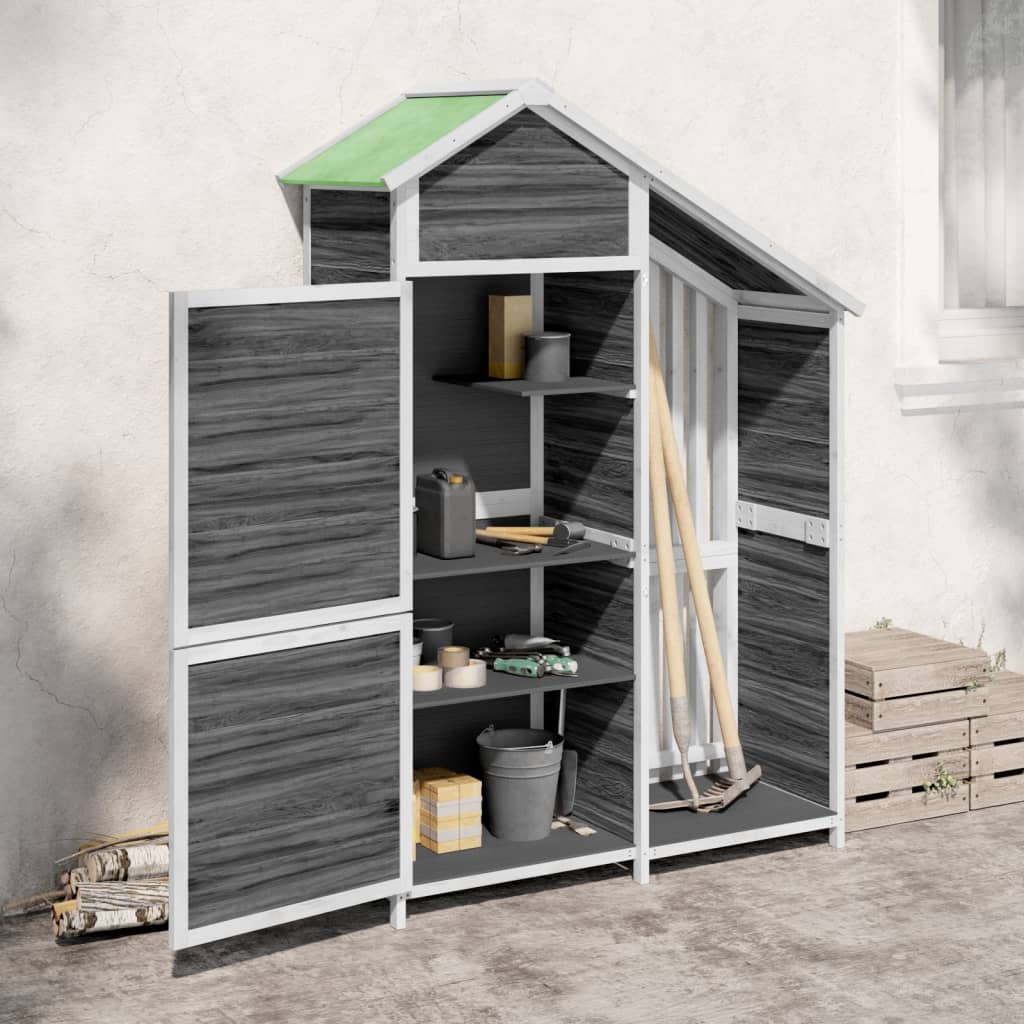 VidaXL Garden shed 120x53.5x170 cm Solid pine Gray