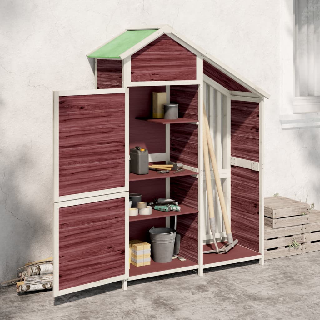 VidaXL Garden shed 120x53.5x170 cm Solid pine mocha -colored