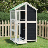 Vidaxl volière 97x81x152 cm massief grenenhout grijs