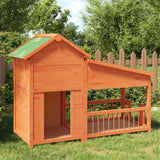 Vidaxl hondenhok 143x60,5x109 cm massief grenenhout bruin