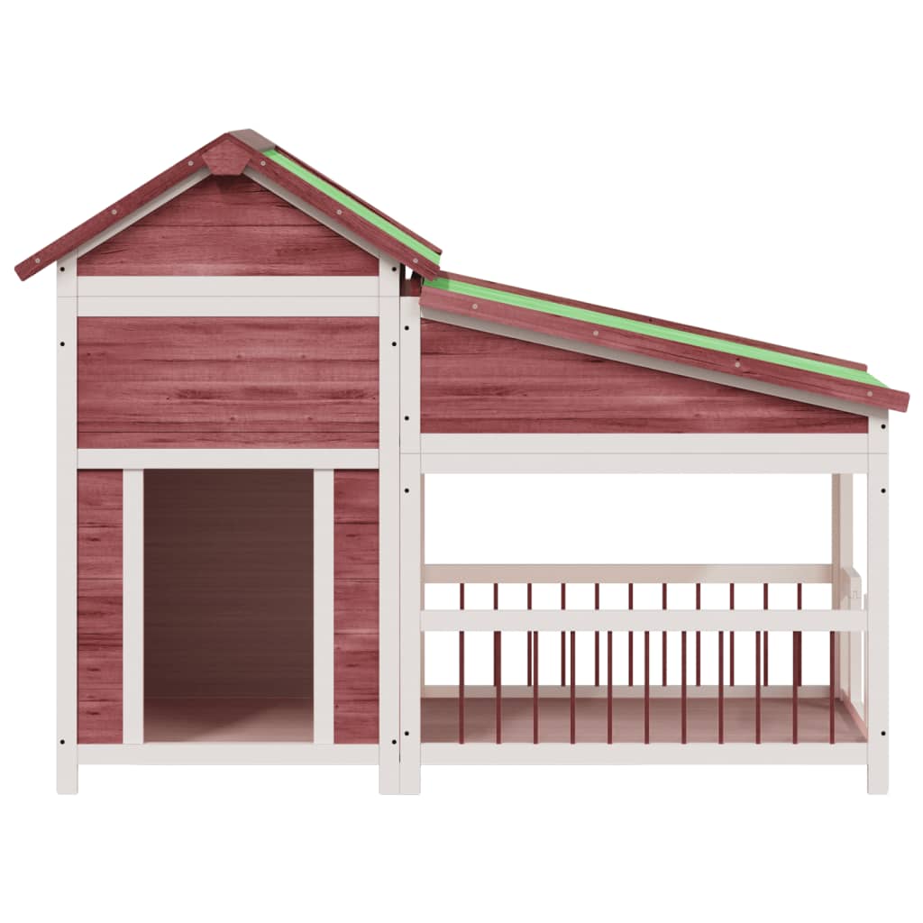 Vidaxl Dog Loft 143x60.5x109 cm Pine Solid Pine -Colored