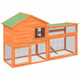 Vidaxl Rabbit Hutch 185.5x60.5x109.5 cm Pinna solido marrone