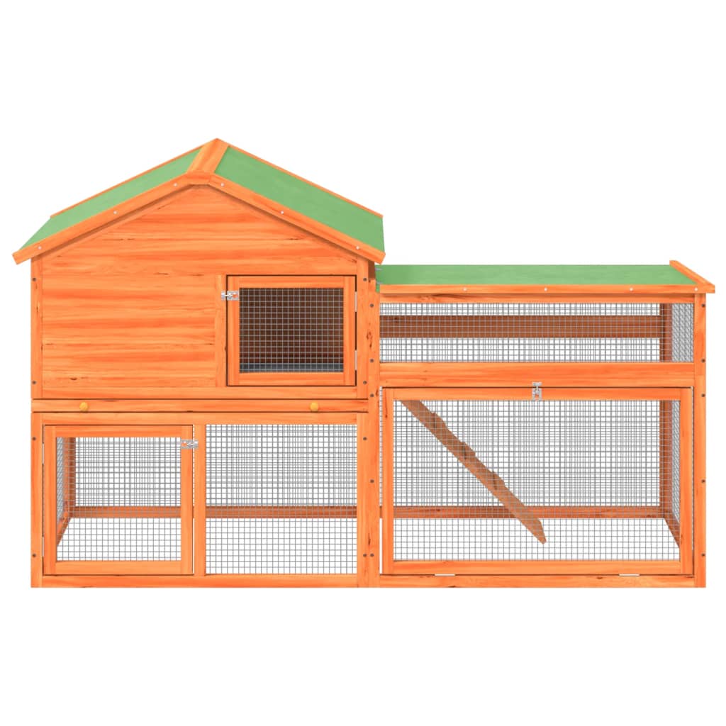 Vidaxl Rabbit Hutch 185.5x60.5x109.5 cm Pinna solido marrone