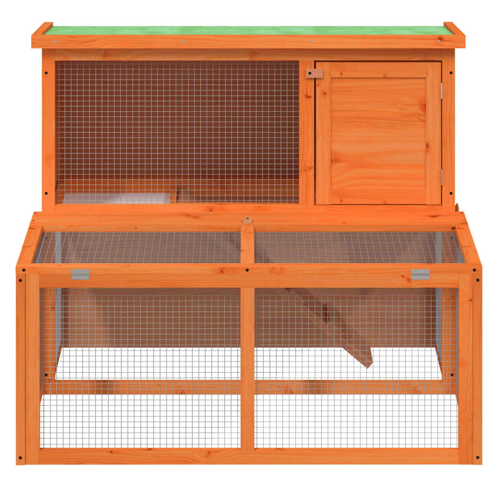 Vidaxl Rabbit Hutch 102x90x84,5 cm Solid fyrretræbrun