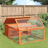 Vidaxl Rabbit Hutch 117.5x97x47.5 cm Pino sólido Pino Brown