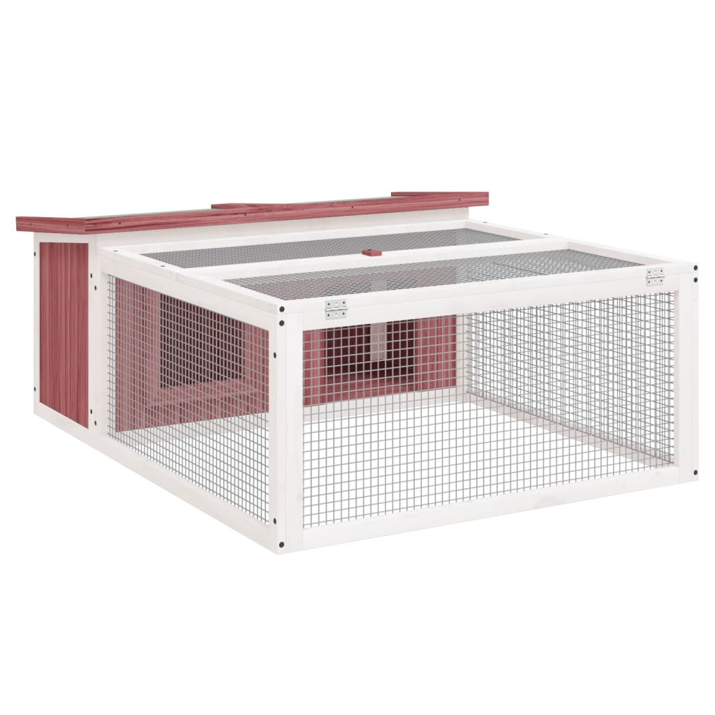 Vidaxl konijnenhok 117,5x97x47,5 cm massief grenenhout mokkakleurig