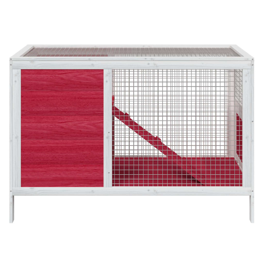 Vidaxl Rabbit Hutch 103x44x69.5 cm Pine solide rouge