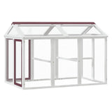 Vidaxl dierenren 141x94x104 cm massief grenenhout mokkakleurig