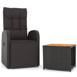 Vidaxl 2-delige loungeset poly rattan en massief acaciahout zwart