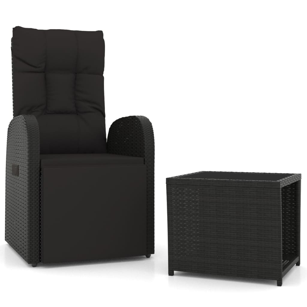 Vidaxl 2-delige loungeset poly rattan en staal zwart