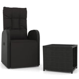 Vidaxl 2-delige loungeset poly rattan en staal zwart