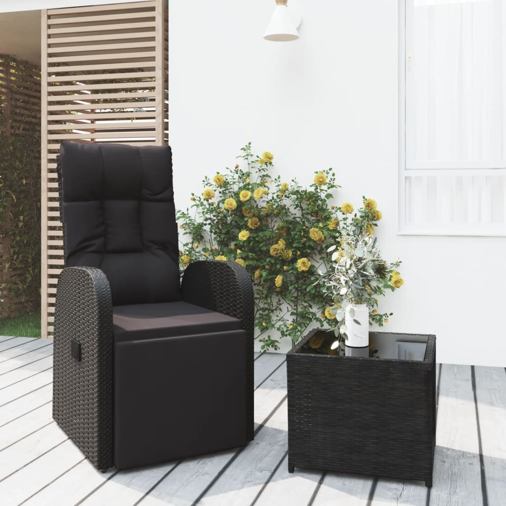 Vidaxl 2-delige loungeset poly rattan en staal zwart