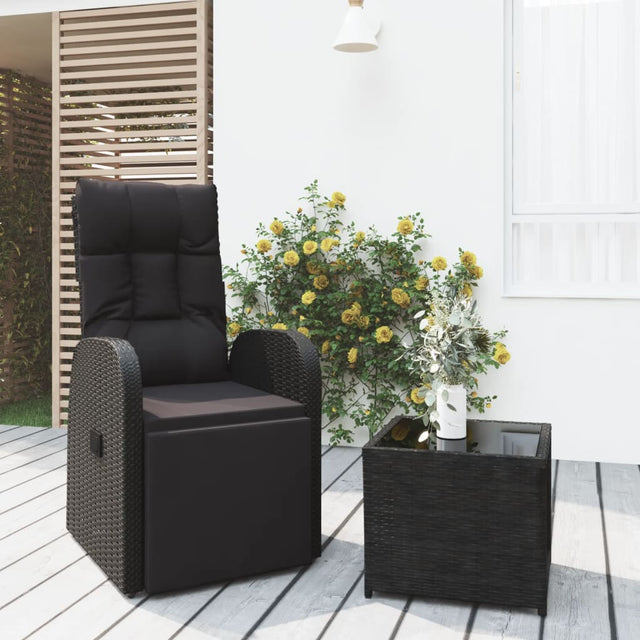 Vidaxl 2-delige loungeset poly rattan en staal zwart