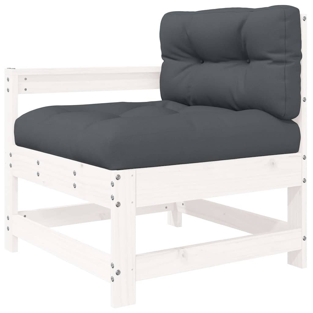 Vidaxl tuinstoel met kussens massief grenenhout wit
