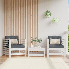 Vidaxl tuinstoelen met kussens 2 st massief grenenhout wit