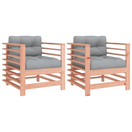 Vidaxl tuinstoelen 2 st met kussens massief douglashout