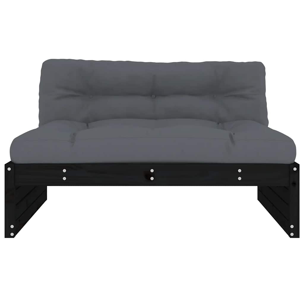 Vidaxl middenbank 120x80 cm massief grenenhout zwart