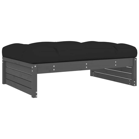 Vidaxl tuinvoetenbank 120x80 cm massief grenenhout grijs