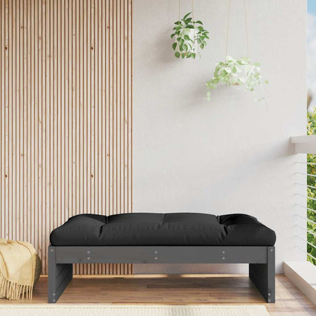 Vidaxl tuinvoetenbank 120x80 cm massief grenenhout grijs