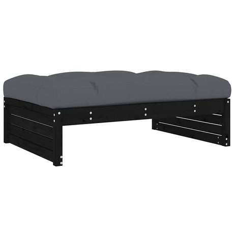 Vidaxl tuinvoetenbank 120x80 cm massief grenenhout zwart