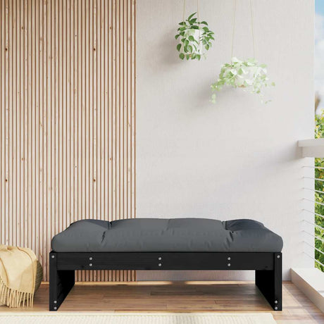 Vidaxl tuinvoetenbank 120x80 cm massief grenenhout zwart