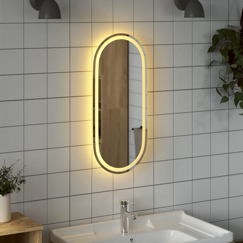 Miroir de salle de bain vidaxl LED ovale 80x35 cm