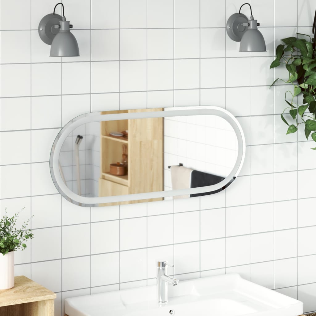 Miroir de salle de bain vidaxl LED ovale 80x35 cm