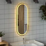 Vidaxl Specchio da bagno LED ovale 90x40 cm