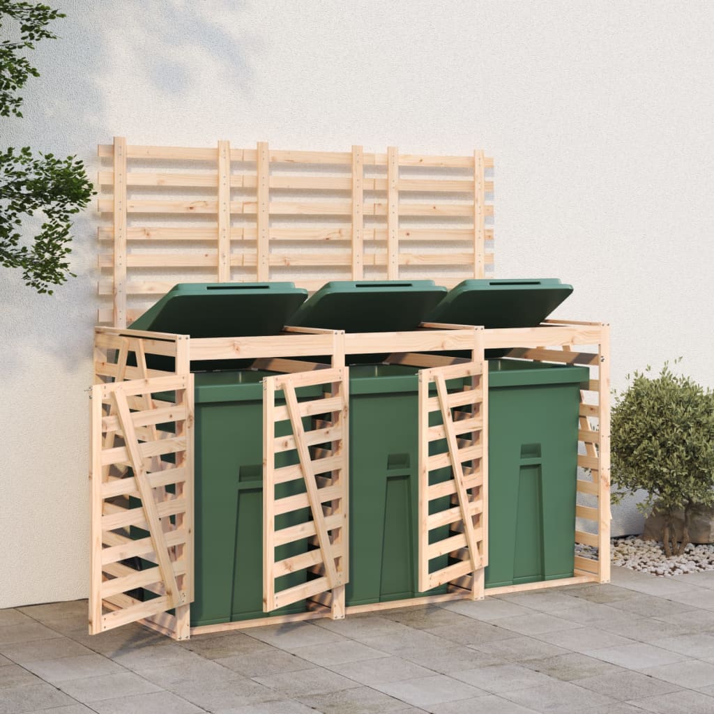 Vidaxl Container Storage Triple Solid Pine