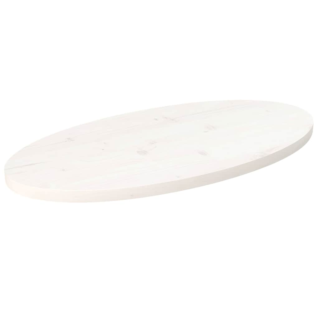 Vidaxl tafelblad ovaal 70x35x2,5 cm massief grenenhout wit