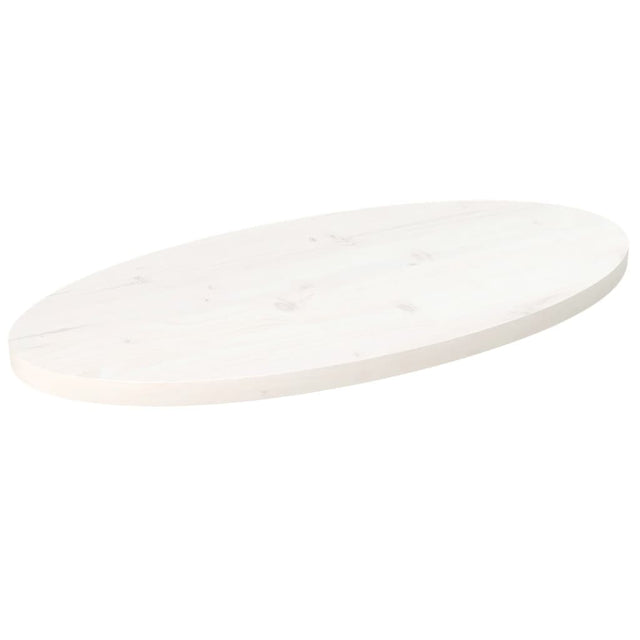 Vidaxl tafelblad ovaal 80x40x2,5 cm massief grenenhout wit