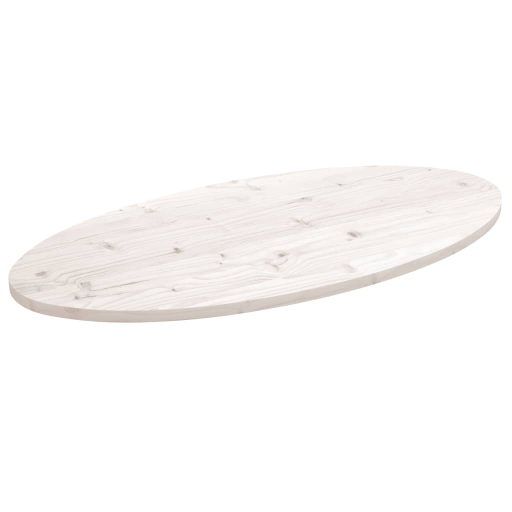 Vidaxl tafelblad ovaal 100x50x2,5 cm massief grenenhout wit