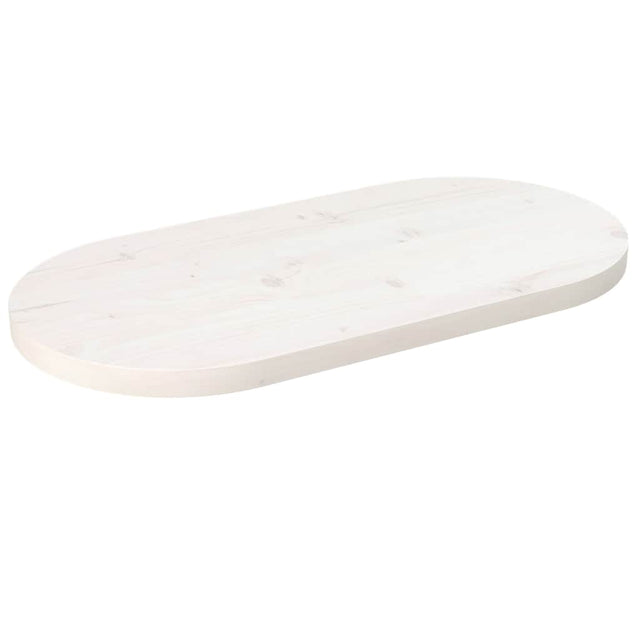 Vidaxl tafelblad ovaal 60x30x2,5 cm massief grenenhout wit