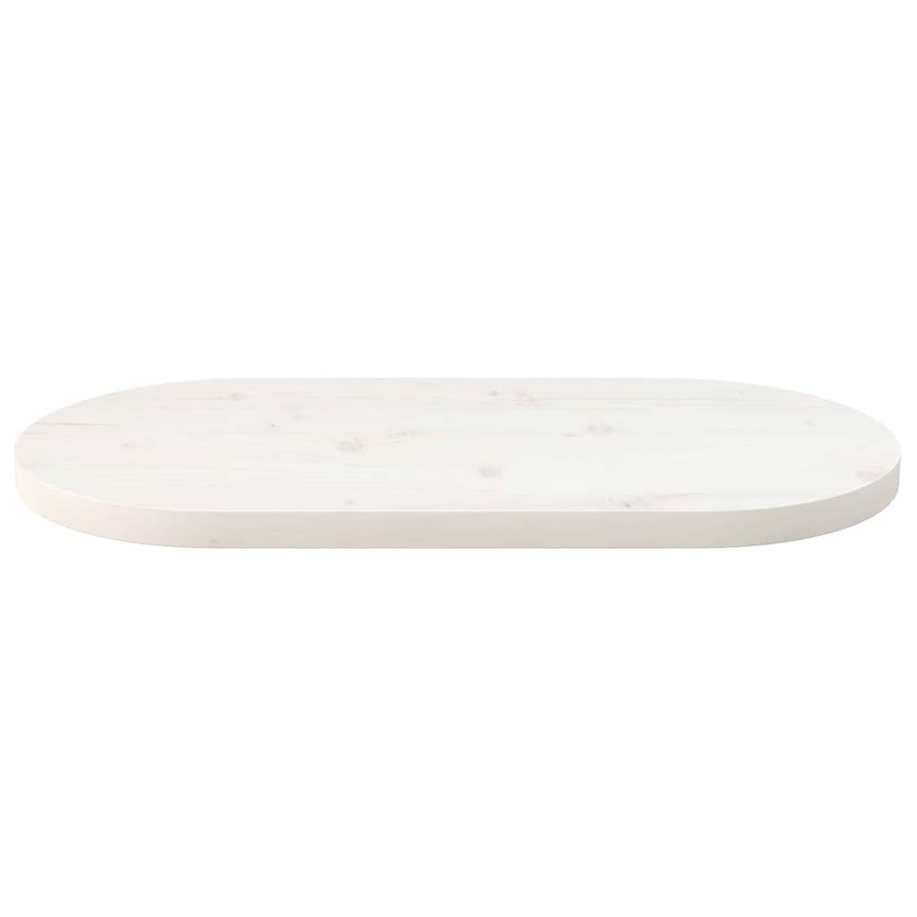 Vidaxl tafelblad ovaal 60x30x2,5 cm massief grenenhout wit