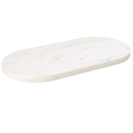 Vidaxl tafelblad ovaal 70x35x2,5 cm massief grenenhout wit