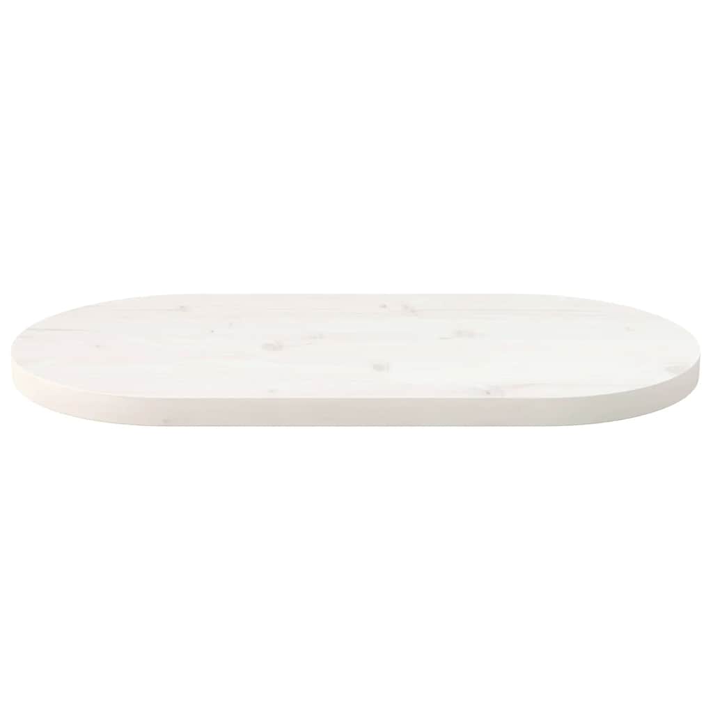 Vidaxl tafelblad ovaal 70x35x2,5 cm massief grenenhout wit