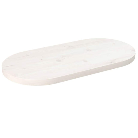 Vidaxl tafelblad ovaal 80x40x2,5 cm massief grenenhout wit