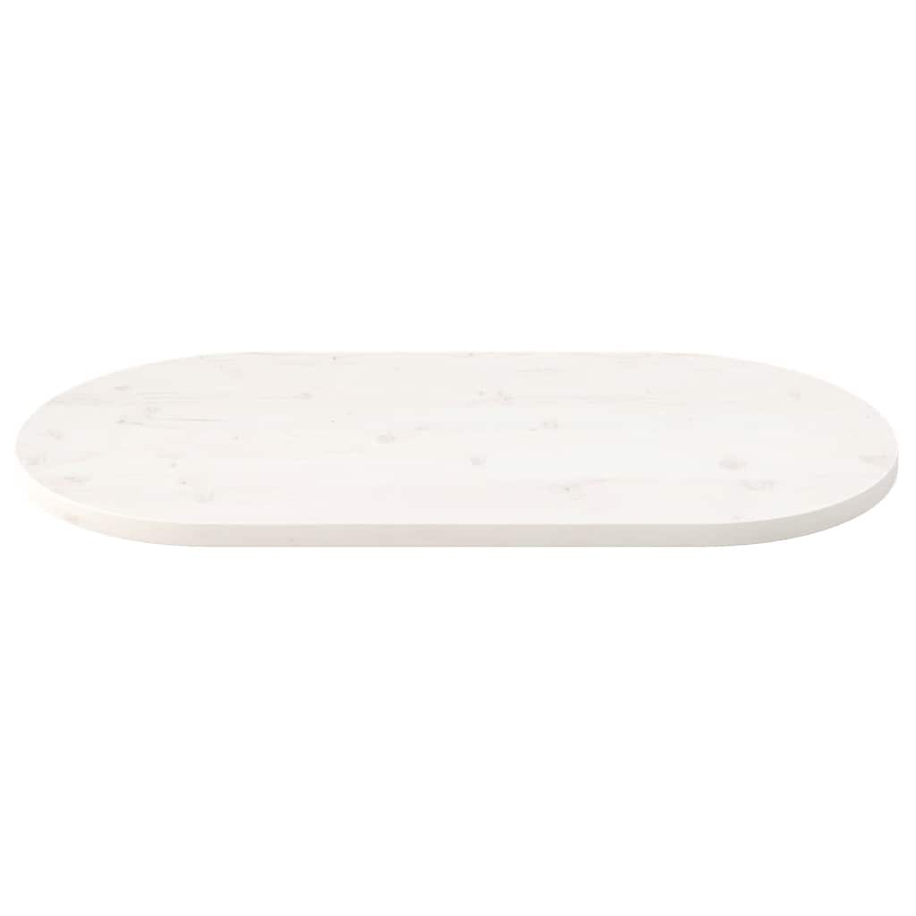 Vidaxl tafelblad ovaal 90x45x2,5 cm massief grenenhout wit