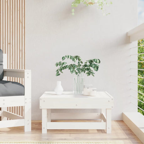 Vidaxl tuinvoetenbank massief grenenhout wit