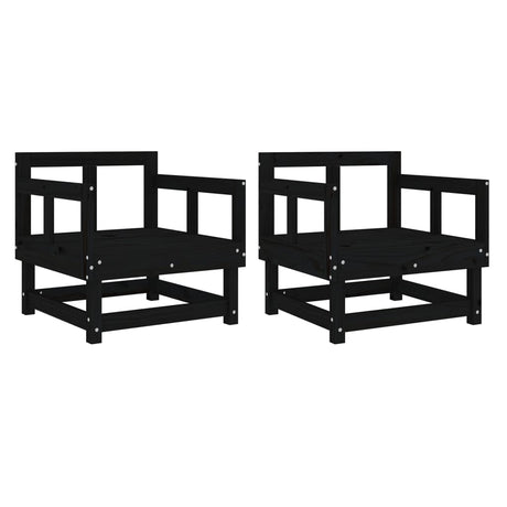 Vidaxl tuinstoelen 2 st massief grenenhout zwart