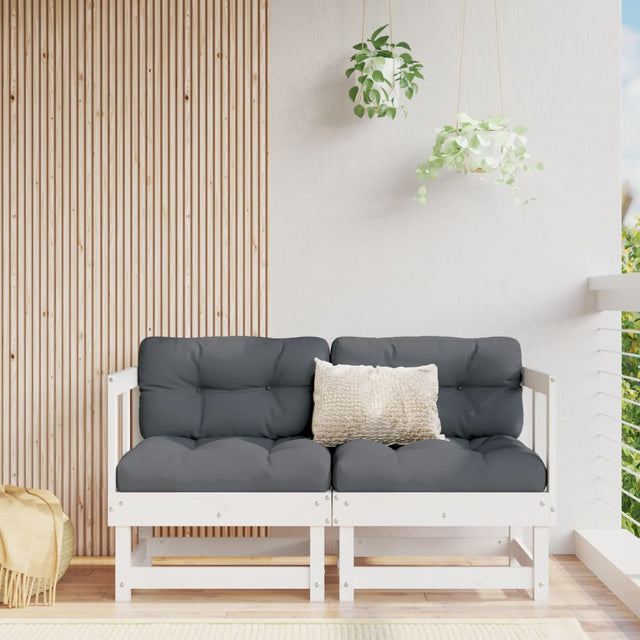 Vidaxl tuinhoekbanken 2 st massief grenenhout wit