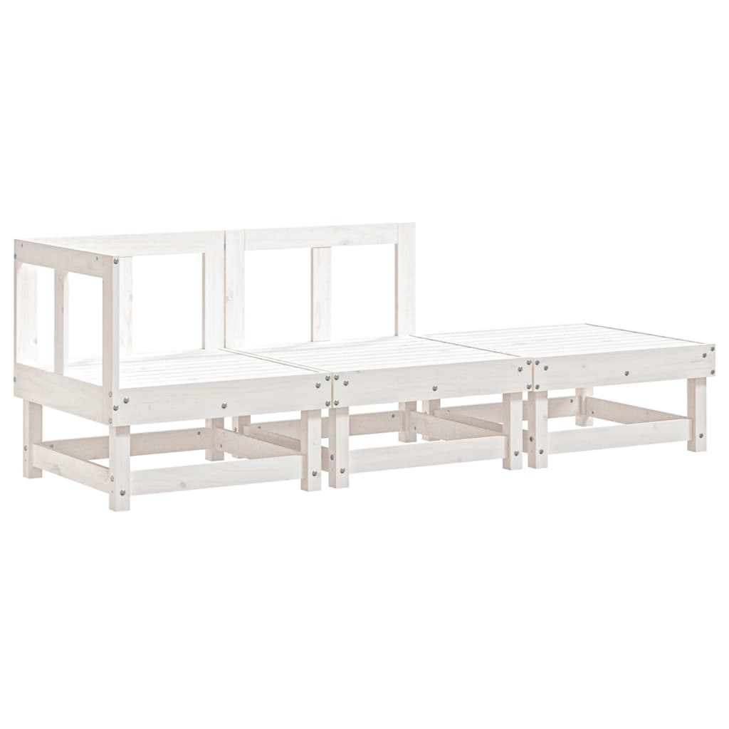 Vidaxl 3-delige loungeset massief grenenhout wit