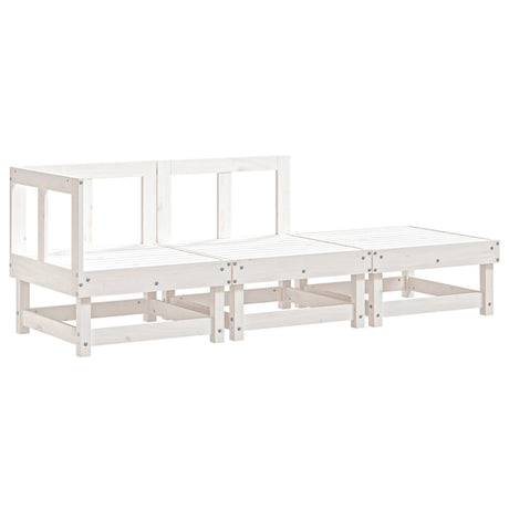 Vidaxl 3-delige loungeset massief grenenhout wit