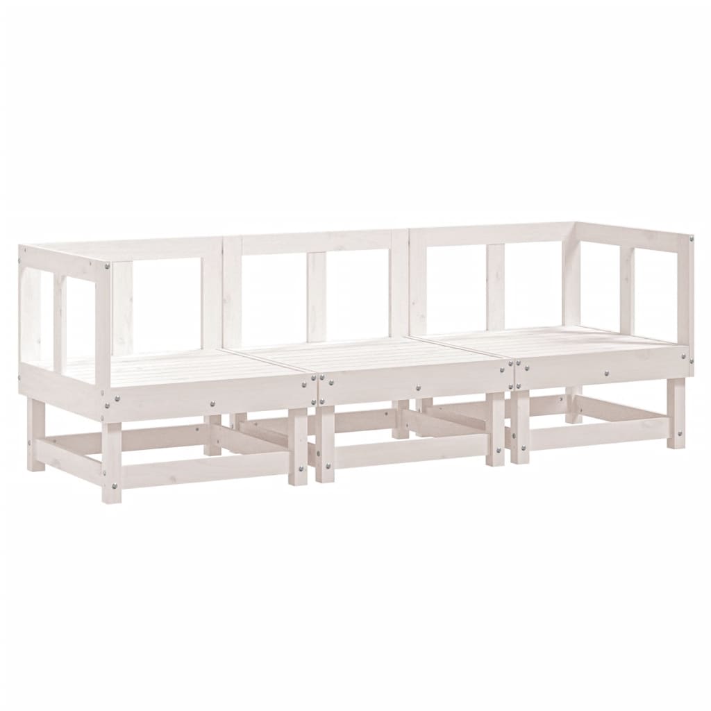 Vidaxl 3-delige loungeset massief grenenhout wit