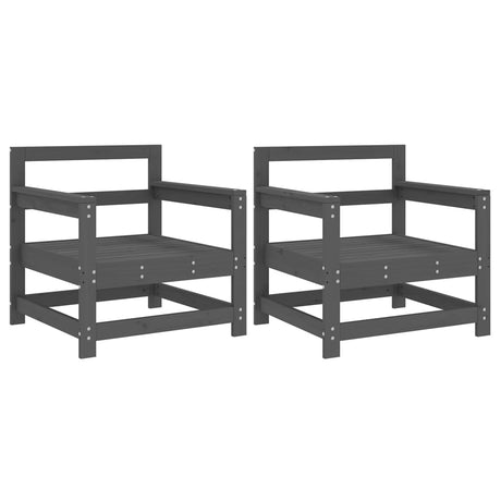 Vidaxl tuinstoelen 2 st massief grenenhout grijs