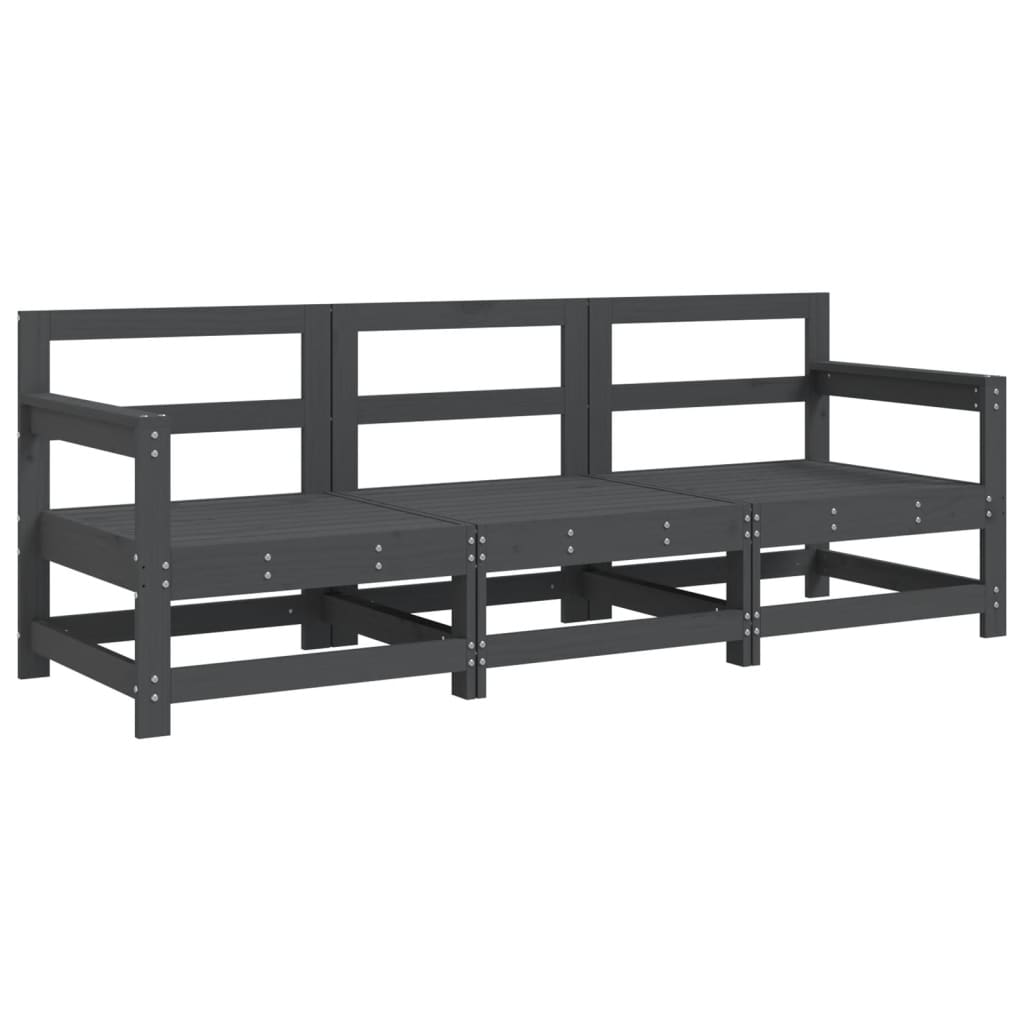 Vidaxl 3-delige loungeset massief grenenhout grijs