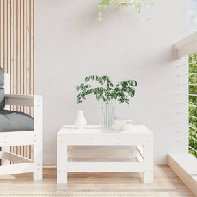 Vidaxl tuinvoetenbank massief grenenhout wit
