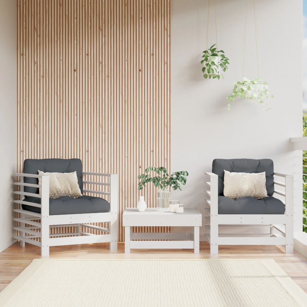 Vidaxl tuinstoelen 2 st massief grenenhout wit