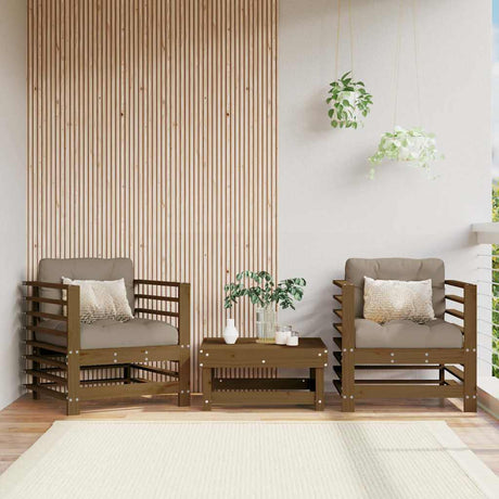 Vidaxl tuinstoelen 2 st massief grenenhout honingbruin