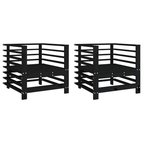 Vidaxl tuinstoelen 2 st massief grenenhout zwart